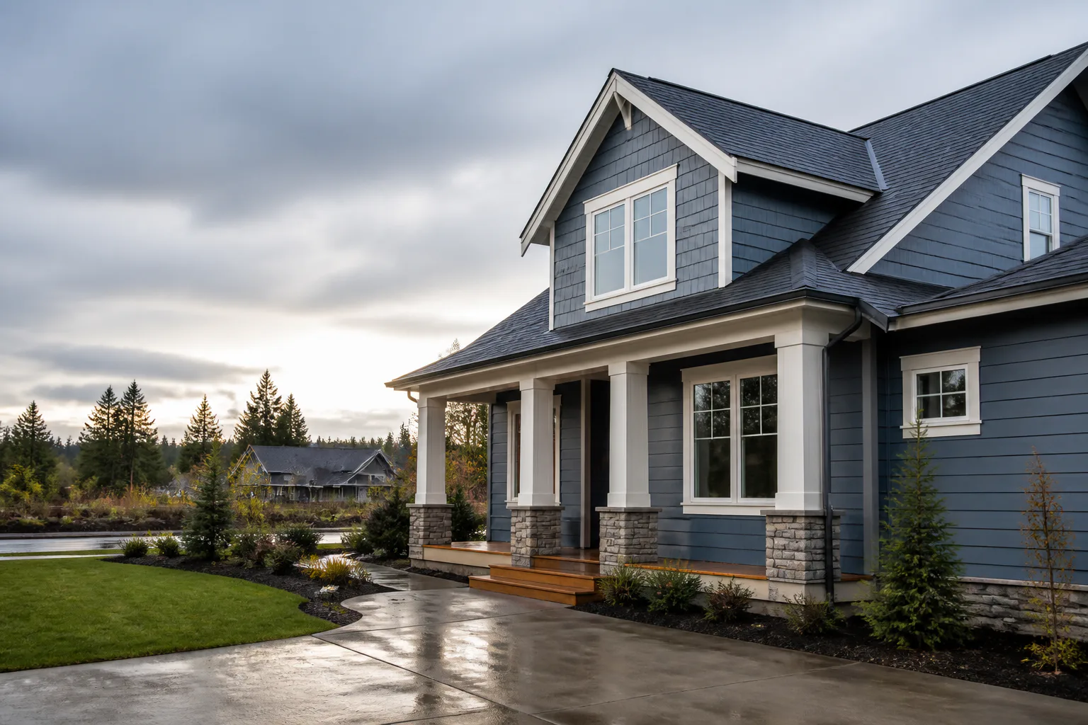Illustrative view of a renovated Pacific Northwest home exterior